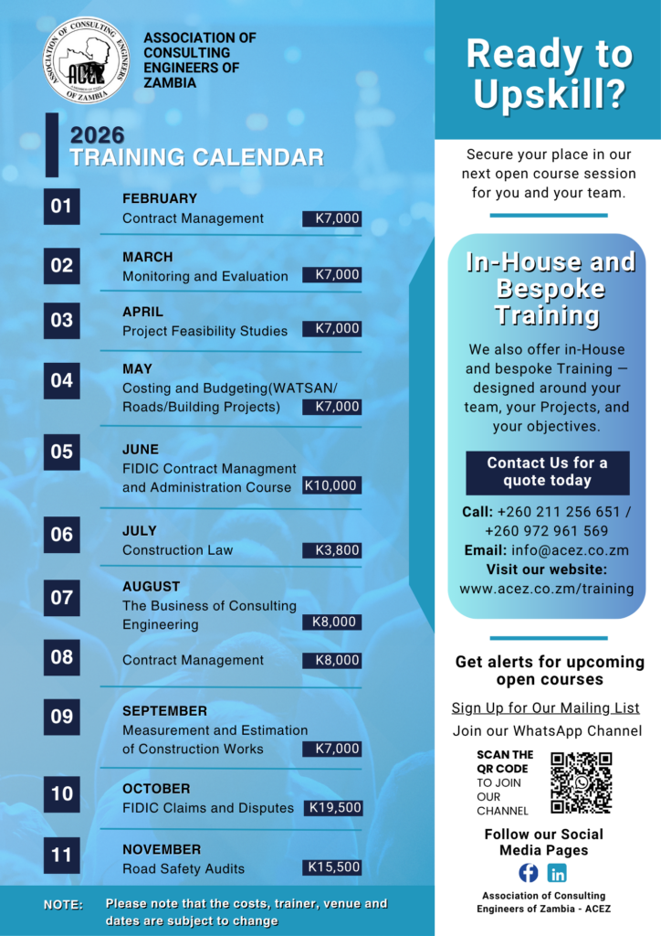 2026 ACEZ Training Calendar Updated