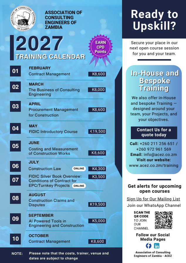 2027 Training Calendar